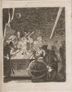Beobachtung des Himmels im Zeitalter von Galileo aus: Von Bedeutung der Kometen, 1681 von Pierre Petit
