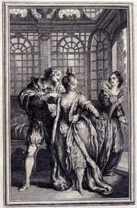 La fiancée du roi de Garbe - in „Tales et nouvelles en vers“ von Jean La Fontaine. 1776. Illustration von P.P. Choffard