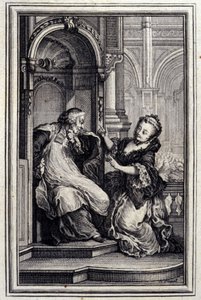 Le Mari Beichtvater - in „Tales et nouvelles en vers“ von Jean La Fontaine. 1776. Illustration von P.P. Choffard