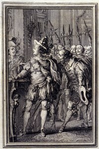 Mona Lisa in „Tales et nouvelles en vers“ von Jean La Fontaine. 1776. Illustration von P.P. Choffard. von Pierre Philippe Choffard