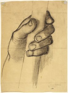 Karikatur einer Hand, die einen Stock hält von Pierre Puvis de Chavannes
