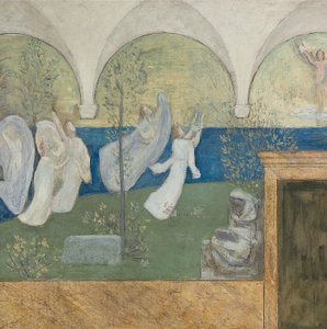 Detail aus einem vorbereitenden Gemälde für Les Muses inspiratrices acclament le Génie, Messager de Lumière, 1895 von Pierre Puvis de Chavannes
