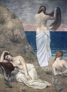 Junge Mädchen am Meer von Pierre Puvis de Chavannes