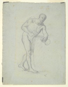 Nackte Figur mit einer Flasche von Pierre Puvis de Chavannes