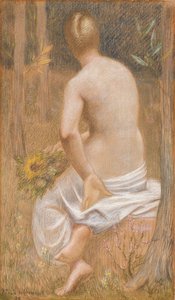 Sitzende weibliche Figur von hinten gesehen von Pierre Puvis de Chavannes