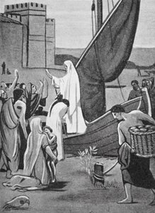 St. Genevieve bringt Vorräte nach Paris von Pierre Puvis de Chavannes
