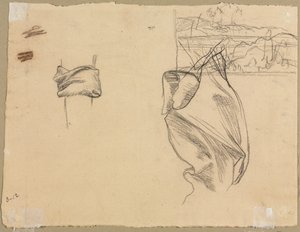 Studien von Draperien und Landschaftsstudie, 1800er