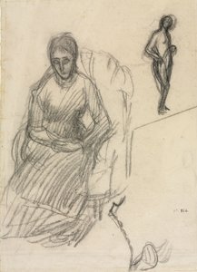 Studie von Madame Marie Cantacuzène; Studie einer stehenden weiblichen Aktfigur, um 1883 von Pierre Puvis de Chavannes