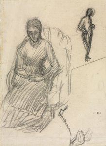 Studie von Madame Marie Cantacuzène, Studie einer stehenden weiblichen Aktfigur, ca. 1883 von Pierre Puvis de Chavannes