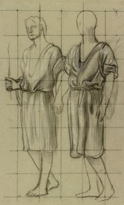 Studie von zwei stehenden Figuren von Pierre Puvis de Chavannes