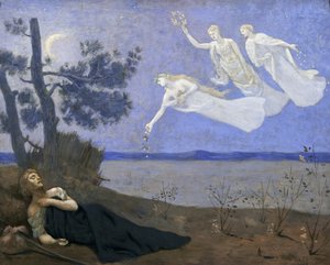Der Traum: Im Schlaf sah er Liebe, Ruhm und Reichtum auf sich zukommen, 1883
