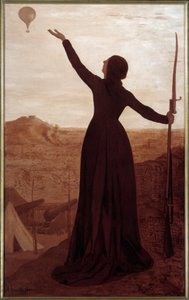 Der Ball. Inschrift auf dem Rahmen: „Die Stadt Paris vertraut ihren Aufruf an Frankreich der Luft an“ von Pierre Puvis de Chavannes