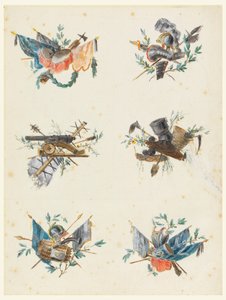Sechs Trophäen aus militärischen Attributen von Pierre Ranson