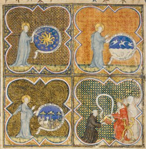 Seite aus "De Proprietatibus Rerum" von Bartholomeus Anglicus, in der französischen Übersetzung von Jean Corbechon, ca. 1390
