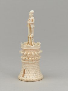 Weißer Turm, Schachfigur, Indien, ca. 1820 von Pierre Simon Dequoy