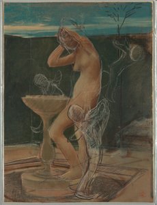 Studie einer Frau bei ihrem Bad