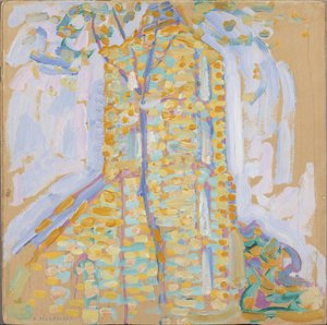 Kirche in Domburg mit Baum von Piet Mondrian
