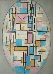 Komposition im Oval mit Farbflächen 1 von Piet Mondrian