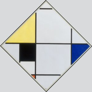 Rautenkomposition mit Gelb, Schwarz, Blau, Rot und Grau, 1921