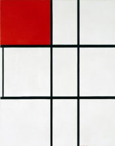 Piet Mondrian Komposition B (Nr. II) mit Rot (1935) von Piet Mondrian