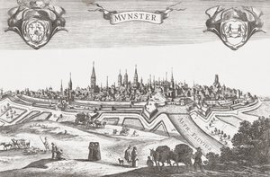 Panorama von Münster, Deutschland von Pieter (after) Nolpe