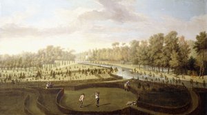 Ein Blick auf die Chiswick Gardens, Richmond, von den neuen Gärten in Richtung Bagnio, ca. 1729-31 von Pieter Andreas Rysbrack