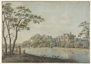 Ansicht des Hauses Over Holland mit Teekuppel an der Vecht in Nieuwersluis