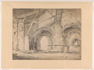 Interieur mit Tor und Treppe