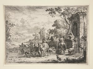 Der ruhende Sportler nahe dem Neptunbrunnen von Pieter Bout