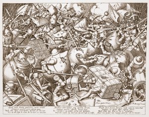 Der Kampf ums Geld, graviert von Pieter van der Heyden, nach 1570 von Pieter Bruegel the Elder