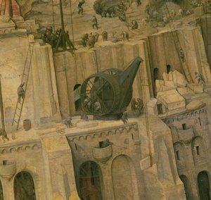 Der Turm zu Babel, Detail der Bauarbeiten, 1563 (Detail) von Pieter Bruegel the Elder
