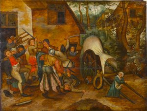 Streitende Bauern und Soldaten, Ende des 16. Jahrhunderts von Pieter Brueghel the Younger