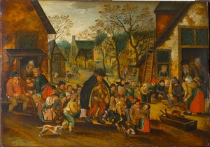 Der blinde Drehorgelspieler von Pieter Brueghel the Younger