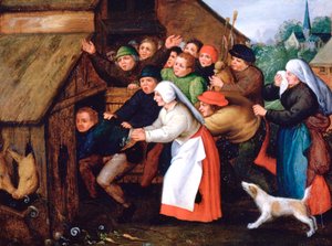 Der Betrunkene in den Schweinestall gestoßen, 1564-1638 von Pieter Brueghel the Younger