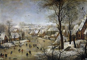 Winterlandschaft mit einer Vogelfalle von Pieter Brueghel the Younger