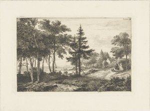 Landschaft mit Kiefer und Reiter von Pieter Casper Christ
