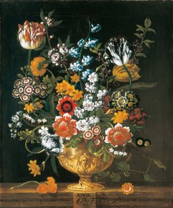April, aus Die zwölf Monate der Blumen, ein Blumenkalender von Stillleben von Pieter Casteels