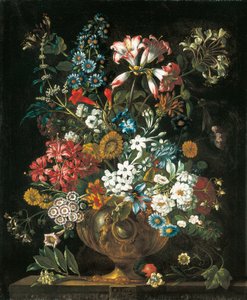 Oktober, aus Die zwölf Monate der Blumen, ein Blumenkalender von Stillleben von Pieter Casteels