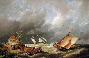 Hütte auf der Insel Borkum von Pieter Christiaan Cornelis Dommelshuizen