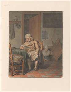 Interieur mit lesendem Mann