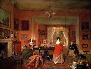 Drei Damen in einem Salon