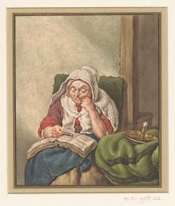 Seine Mutter, in der Bibel lesend