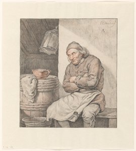 Sitzender, schlafender Mann