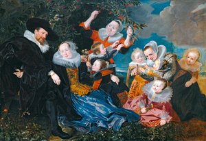 Paulus van Beresteyn und seine Frau Catarina Both van der Eem mit ihren sechs Kindern und zwei Dienerinnen