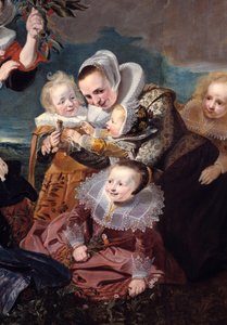 Porträt von Paulus Van Beresteyn (1588-1636) mit seiner Frau, sechs Kindern und zwei Dienstmädchen (Detail) von Pieter Claesz Soutman