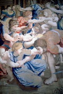 Detail eines Wandteppichs, der das Massaker der Unschuldigen darstellt, um 1520-31 von Pieter Coecke van Aelst