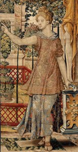 Vertumnus und Pomona: Vertumnus verwandelt in einen Bauern von Pieter Coecke van Aelst