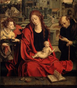 Die Heilige Familie mit einem Engel