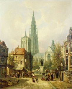 Ein Blick auf Antwerpen, 1870 von Pieter Cornelis Dommershuijzen