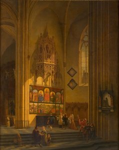 Albrecht Dürer vor dem Genter Altar, ca. 1840 von Pieter Frans De Noter